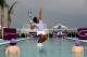 Serena Williams and Rafael Nadal fake playing on water in a 2008 promotional shoot in Miami.
