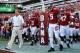 TUSCALOOSA, AL - SEPTEMBER 28: Head coach Nick Saban of the Alabama Crimson Tide walks his team onto the field to face the Mississippi Rebels at Bryant-Denny Stadium on September 28, 2013 in Tuscaloosa, Alabama. (Photo by Kevin C. Cox/Getty Images)