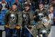 BUFFALO, NY - NOVEMBER 12: Drew Stafford, Mark Pysyk, Rasmus Ristolainen and goaltender Jhonas Enroth (L-R) of the Buffalo Sabres wear camouflage jerseys while warming up for their game against the Los Angeles Kings on November 12, 2013 at the First Niagara Center in Buffalo, New York. (Photo by Bill Wippert/NHLI via Getty Images)