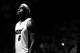MIAMI, FL - NOVEMBER 19: (EDITORS NOTE: Image has been converted to black and white.) LeBron James #6 of the Miami Heat looks on during a game against the Atlanta Hawks at American Airlines Arena on November 19, 2013 in Miami, Florida. NOTE TO USER: User expressly acknowledges and agrees that, by downloading and or using this Photograph, user is consenting to the terms and condition of the Getty Images License Agreement. (Photo by Mike Ehrmann/Getty Images)