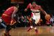 WASHINGTON, DC - NOVEMBER 16: John Wall #2 of the Washington Wizards drives against Kyrie Irving #2 of the Cleveland Cavaliers during the game at the Verizon Center on November 16, 2013 in Washington, DC. NOTE TO USER: User expressly acknowledges and agrees that, by downloading and or using this photograph, User is consenting to the terms and conditions of the Getty Images License Agreement. Mandatory Copyright Notice: Copyright 2013 NBAE (Photo by Ned Dishman/NBAE via Getty Images)