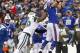 Nov 17, 2013; Orchard Park, NY, USA; Buffalo Bills wide receiver Chris Hogan (15) catches a pass as New York Jets free safety Antonio Allen (39) defends during the second half at Ralph Wilson Stadium. Bills beat the Jets 37-14. Mandatory Credit: Kevin Hoffman-USA TODAY Sports