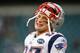 PHILADELPHIA, PA - NOVEMBER 27: Rob Gronkowski #87 of the New England Patriots smiles during warm ups against the Philadelphia Eagles at Lincoln Financial Field on November 27, 2011 in Philadelphia, Pennsylvania. (Photo by Rich Schultz/Getty Images)