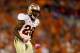 CLEMSON, SC - OCTOBER 19: Lamarcus Joyner #20 of the Florida State Seminoles reacts after a play against the Clemson Tigers during their game at Memorial Stadium on October 19, 2013 in Clemson, South Carolina. (Photo by Streeter Lecka/Getty Images)