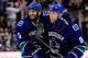 Former Blackhawks farmhand Ryan Stanton, right, had a three-point night for Vancouver Friday. He faces his old organization Saturday night.