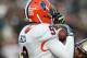 Nov 23, 2013; West Lafayette, IN, USA; Illinois Fighting Illini wide receiver Steve Hull (9) catches a pass with Purdue Boilermakers defensive back Frankie Williams (24) defending the play during the fourth quarter at Ross Ade Stadium. Illinois won 20-16. Mandatory Credit: Pat Lovell-USA TODAY Sports