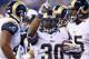 INDIANAPOLIS, IN - NOVEMBER 10: Zac Stacy #30 of the St. Louis Rams celebrates after scoring a touchdown during the game against the Indianapolis Colts at Lucas Oil Stadium on November 10, 2013 in Indianapolis, Indiana. (Photo by Andy Lyons/Getty Images)