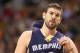 Oct 23, 2013; Toronto, Ontario, CAN; Memphis Grizzlies center Marc Gasol (33) against the Toronto Raptors at Air Canada Centre. The Raptors beat the Grizzlies 108-72. Mandatory Credit: Tom Szczerbowski-USA TODAY Sports