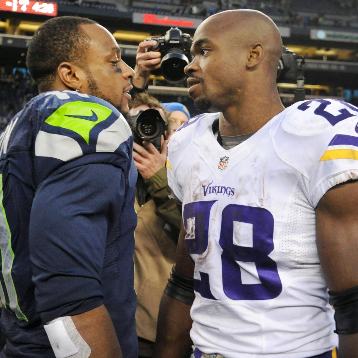 Adrian Peterson of Minnesota Vikings glad Percy Harvin happy with