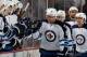 NEWARK, NJ - NOVEMBER 25: Evander Kane #9 of the Winnipeg Jets celebrates hs goal at 7:16 of the second period against the New Jersey Devils at the Prudential Center on November 25, 2013 in Newark, New Jersey. (Photo by Bruce Bennett/Getty Images)