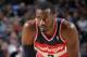 DALLAS, TX - NOVEMBER 12: John Wall #2 of the Washington Wizards stands on the court against the Dallas Mavericks on November 12, 2013 at the American Airlines Center in Dallas, Texas. NOTE TO USER: User expressly acknowledges and agrees that, by downloading and or using this photograph, User is consenting to the terms and conditions of the Getty Images License Agreement. Mandatory Copyright Notice: Copyright 2013 NBAE (Photo by Glenn James/NBAE via Getty Images)
