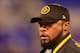 BALTIMORE, MD - NOVEMBER 28: Head coach Mike Tomlin of the Pittsburgh Steelers looks on from the sidelines during the first half against the Baltimore Ravens at M&T Bank Stadium on November 28, 2013 in Baltimore, Maryland. (Photo by Rob Carr/Getty Images)