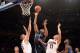 Nov 29, 2013; New York, NY, USA; Duke Blue Devils forward Jabari Parker (1) takes a shot against the Arizona Wildcats during the second half of the NIT Season Tip-Off Championship game at Madison Square Garden. Arizona won the game 72-66. Mandatory Credit: Joe Camporeale-USA TODAY Sports