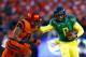 EUGENE, OR - NOVEMBER 29: Quarterback Marcus Mariota #8 of the Oregon Ducks is chased by Sean Martin #6 of the Oregon State Beavers during the 117th playing of the Civil War on November 29, 2013 at the Autzen Stadium in Eugene, Oregon. (Photo by Jonathan Ferrey/Getty Images)