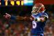 GAINESVILLE, FL - OCTOBER 05: Loucheiz Purifoy #15 of the Florida Gators asks the crowd for noise during the game against the Arkansas Razorbacks at Ben Hill Griffin Stadium on October 5, 2013 in Gainesville, Florida. (Photo by Sam Greenwood/Getty Images)