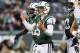 Dec 1, 2013; East Rutherford, NJ, USA; New York Jets quarterback Matt Simms (5) reacts during the fourth quarter of a game against the Miami Dolphins at MetLife Stadium. The Dolphins defeated the Jets 23-3. Mandatory Credit: Brad Penner-USA TODAY Sports