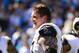 Oct 20, 2013; Charlotte, NC, USA; St. Louis Rams tackle Jake Long (77) reacts in the first quarter at Bank of America Stadium. Mandatory Credit: Bob Donnan-USA TODAY Sports