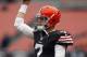 CLEVELAND, OH - DECEMBER 01: Quarterback Alex Tanney #7 of the Cleveland Browns warms up before their game against the Jacksonville Jaguars at FirstEnergy Stadium on December 1, 2013 in Cleveland, Ohio. (Photo by Matt Sullivan/Getty Images)