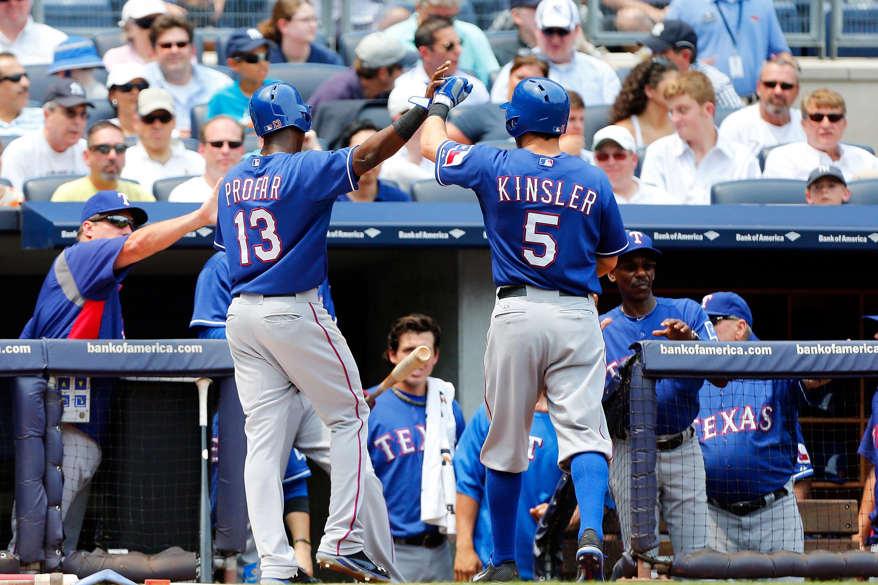 Texas rangers baseman ian kinsler hi-res stock photography and