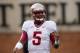Nov 9, 2013; Winston-Salem, NC, USA;Florida State Seminoles quarterback Jameis Winston (5) stands on the field during the first quarter against the Wake Forest Demon Deacons at BB&T Field. Florida State defeated Wake Forest 59-3. Mandatory Credit: Jeremy Brevard-USA TODAY Sports