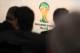 ZURICH, SWITZERLAND - OCTOBER 21: The logo of the FIFA World Cup 2014 is seen prior the FIFA World Cup 2014 European Zone Play-Off Match Draw at the FIFA headquarter on October 21, 2013 in Zurich, Switzerland. (Photo by Marc Eich/Getty Images)
