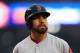 DETROIT, MI - OCTOBER 15: Jacoby Ellsbury #2 of the Boston Red Sox reacts to striking out in the third inning at tduring Game Three of the American League Championship Series at Comerica Park on October 15, 2013 in Detroit, Michigan. (Photo by Ronald Martinez/Getty Images)