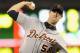MINNEAPOLIS, MN - SEPTEMBER 24: Doug Fister #58 of the Detroit Tigers delivers a pitch against the Minnesota Twins during the second inning of the game on September 24, 2013 at Target Field in Minneapolis, Minnesota. (Photo by Hannah Foslien/Getty Images)