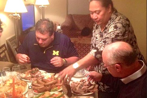 Michigan Head Coach Brady Hoke Feasts with a Recruit and His Family |  Bleacher Report | Latest News, Videos and Highlights