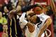 Dec 2, 2013; Portland, OR, USA; Indiana Pacers center Roy Hibbert (55) blocks the shot of Portland Trail Blazers point guard Damian Lillard (0) during the fourth quarter of the game at the Moda Center. The Blazers won the game 106-102. Mandatory Credit: Steve Dykes-USA TODAY Sports