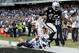 Nov 24, 2013; Oakland, CA, USA; Oakland Raiders fullback Marcel Reece (45) catches a touchdown pass in front of Tennessee Titans outside linebacker Zach Brown (55) in the fourth quarter at O.co Coliseum. The Titans defeated the Raiders 23-19. Mandatory Credit: Cary Edmondson-USA TODAY Sports