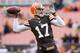CLEVELAND, OH - NOVEMBER 24: Quarterback Jason Campbell #17 of the Cleveland Browns warms up prior to the game against the Pittsburgh Steelers at FirstEnergy Stadium on November 24, 2013 in Cleveland, Ohio. (Photo by Jason Miller/Getty Images)