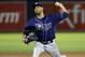 Aug 30, 2013; Oakland, CA, USA; Tampa Bay Rays starting pitcher David Price (14) pitches the ball against the Oakland Athletics during the third inning at O.co Coliseum. Mandatory Credit: Kelley L Cox-USA TODAY Sports
