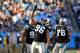 Dec 1, 2013; Charlotte, NC, USA; Carolina Panthers defensive end Wes Horton (96) reacts after sacking Tampa Bay Buccaneers quarterback Mike Glennon (8) (not pictured) in the fourth quarter. The Carolina Panthers defeated the Tampa Bay Buccaneers 27-6 at Bank of America Stadium. Mandatory Credit: Bob Donnan-USA TODAY Sports
