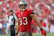 Nov 17, 2013; Tampa, FL, USA; Tampa Bay Buccaneers wide receiver Vincent Jackson (83) against the Atlanta Falcons during the second half at Raymond James Stadium. Tampa Bay Buccaneers defeated the Atlanta Falcons 41-28. Mandatory Credit: Kim Klement-USA TODAY Sports