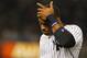 NEW YORK, NY - JUNE 26: Robinson Cano #24 of the New York Yankees reatcs at the end of the seventh inning against the Texas Rangers at Yankee Stadium on June 26, 2013 in the Bronx borough of New York City. Rangers defeated the Yankees 8-5. (Photo by Mike Stobe/Getty Images)