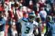 December 8, 2013; San Francisco, CA, USA; Seattle Seahawks quarterback Russell Wilson (3) passes the football during warm ups before the game against the San Francisco 49ers at Candlestick Park. Mandatory Credit: Kyle Terada-USA TODAY Sports