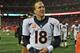 KANSAS CITY, MO - DECEMBER 01: Quarterback Peyton Manning #18 of the Denver Broncos walks off the field after beating the Kansas City Chiefs on December 1, 2013 at Arrowhead Stadium in Kansas City, Missouri. Denver beat Kansas City 35-28. (Photo by Peter Aiken/Getty Images)