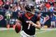 HOUSTON, TX - DECEMBER 01: Case Keenum #7 of Houston Texans looks to pass during the game against the New England Patriots at Reliant Stadium on December 1, 2013 in Houston, Texas. (Photo by Scott Halleran/Getty Images)