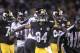PITTSBURGH, PA - OCTOBER 20: Antonio Brown #84 of the Pittsburgh Steelers celebrates after his first down catch put the Steelers in position for the game-winning field goal against the Baltimore Ravens during the fourth quarter at Heinz Field on October 20, 2013 in Pittsburgh, Pennsylvania. (Photo by Vincent Pugliese/Getty Images)