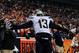 DENVER, CO - DECEMBER 12: Keenan Allen #13 of the San Diego Chargers celebrates after scoring a second quarter touchdown against the Denver Broncos at Sports Authority Field at Mile High on December 12, 2013 in Denver, Colorado. (Photo by Dustin Bradford/Getty Images)