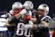 Dec 8, 2013; Foxborough, MA, USA; New England Patriots offense celebrates a touchdown by New England Patriots wide receiver Danny Amendola (80) during the fourth quarter against the Cleveland Browns at Gillette Stadium. Mandatory Credit: Stew Milne-USA TODAY Sports