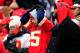 KANSAS CITY, MO - NOVEMBER 24: Kansas City Chiefs fans react after quarterback Alex Smith #11 is sacked during the closing minute of the game between the Chiefs and the San Diego Chargers at Arrowhead Stadium on November 24, 2013 in Kansas City, Missouri. (Photo by Jamie Squire/Getty Images)