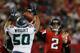 ATLANTA, GA - NOVEMBER 10: K.J. Wright #50 of the Seattle Seahawks pressures Matt Ryan #2 of the Atlanta Falcons at Georgia Dome on November 10, 2013 in Atlanta, Georgia. (Photo by Kevin C. Cox/Getty Images)