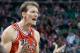 Nov 25, 2013; Salt Lake City, UT, USA; Chicago Bulls guard Mike Dunleavy (34) reacts to a call during the second half against the Utah Jazz at EnergySolutions Arena. The Jazz won 89-83 in overtime. Mandatory Credit: Russ Isabella-USA TODAY Sports