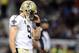 Dec 15, 2013; St. Louis, MO, USA; New Orleans Saints quarterback Drew Brees (9) looks on after throwing a incomplete pass during the second half against the St. Louis Rams at the Edward Jones Dome. The Rams defeated the Saints 27-16. Mandatory Credit: Jeff Curry-USA TODAY Sports