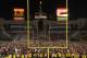 Nov 16, 2013; Los Angeles, CA, USA; Southern California Trojans fans storm the field after the game against the Stanford Cardinal at Los Angeles Memorial Coliseum. USC defeated Stanford 20-17. Mandatory Credit: Kirby Lee-USA TODAY Sports