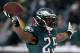 PHILADELPHIA, PA - DECEMBER 08: LeSean McCoy #25 of the Philadelphia Eagles celebrates his touchdown in the fourth quarter against the Detroit Lions on December 8, 2013 at Lincoln Financial Field in Philadelphia, Pennsylvania.The Philadelphia Eagles defeated the Detroit Lions 34-20. (Photo by Elsa/Getty Images)