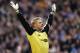 MANCHESTER - NOVEMBER 9: Peter Schmeichel of Manchester City celebrates victory during the FA Barclaycard Premiership match between Manchester City and Manchester United held on November 9, 2002 at Maine Road, in Manchester, England. Manchester City won the match 3-1. DIGITAL IMAGE. (Photo by Alex Livesey/Getty Images)