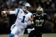 NEW ORLEANS, LA - DECEMBER 08: Cam Newton #1 of the Carolina Panthers is tackled by Malcolm Jenkins #27 of the New Orleans Saints at Mercedes-Benz Superdome on December 8, 2013 in New Orleans, Louisiana. (Photo by Chris Graythen/Getty Images)