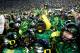 EUGENE, OR - NOVEMBER 29: Torrodney Prevot #86 (c) of the Oregon Ducks celebrates a 36-35 victory against the Oregon State Beavers during the 117th playing of the Civil War on Novemeber 29, 2013 at the Autzen Stadium in Eugene, Oregon. (Photo by Jonathan Ferrey/Getty Images)